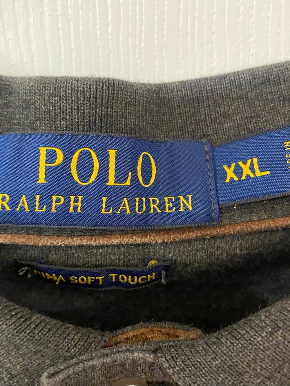 Polo Ralph Lauren Pima Soft Touch Long Sleeve Polo Shirt XXL Gray Classic Pony